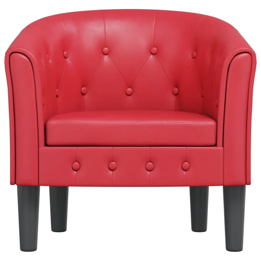 Chaise cabriolet rouge similicuir - 3