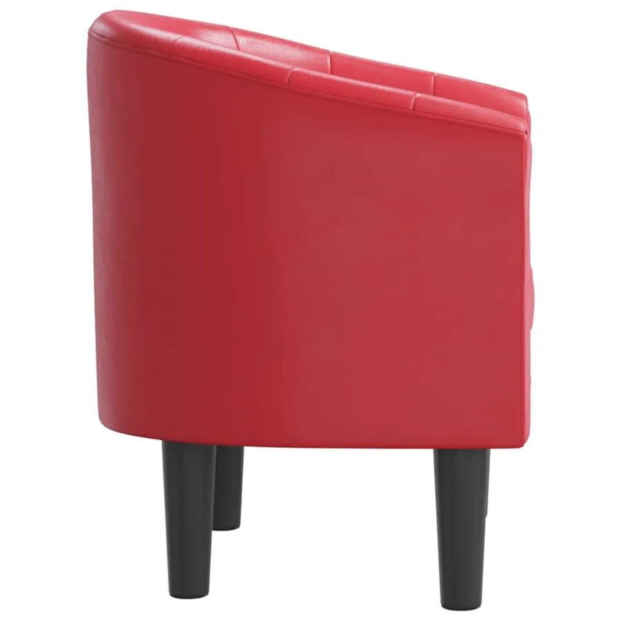 Chaise cabriolet rouge similicuir - 4