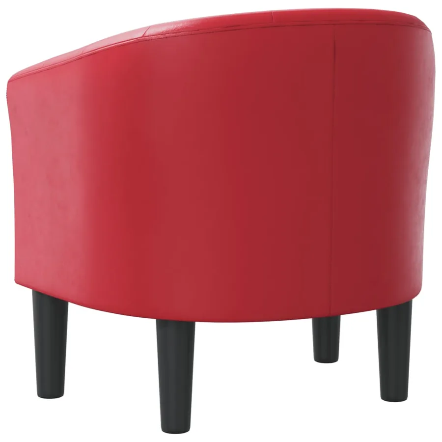 Chaise cabriolet rouge similicuir - 5