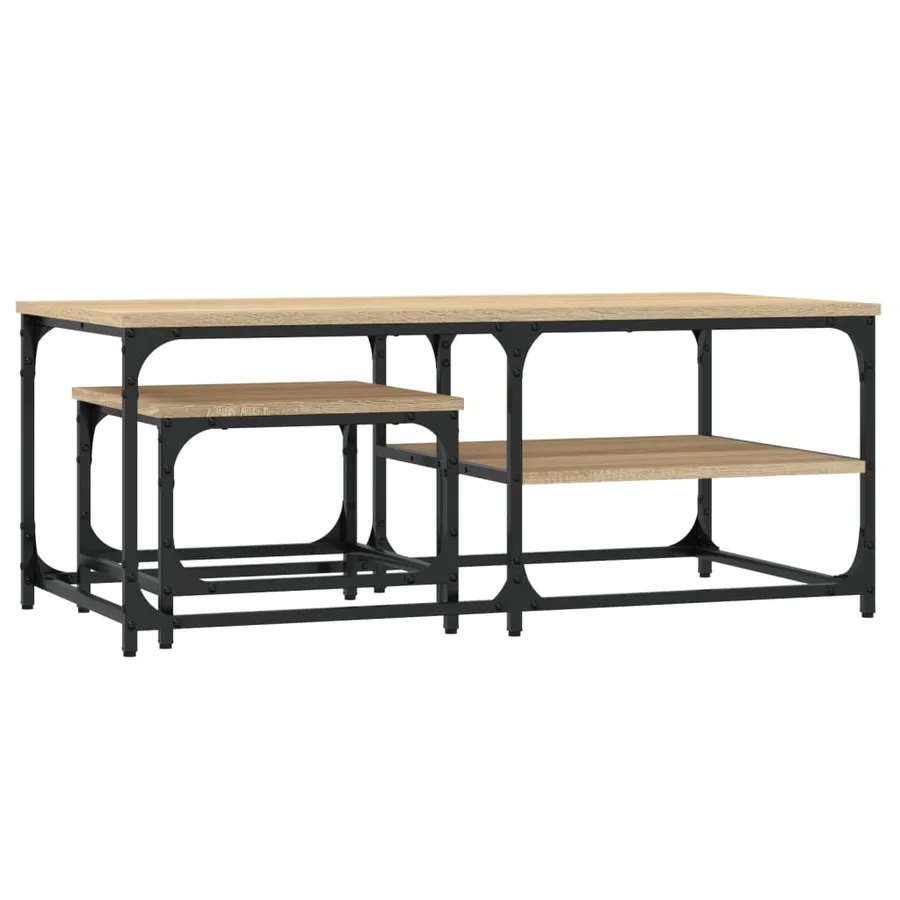 Tables basses gigognes 2 pcs chêne sonoma bois d'ingénierie - 2