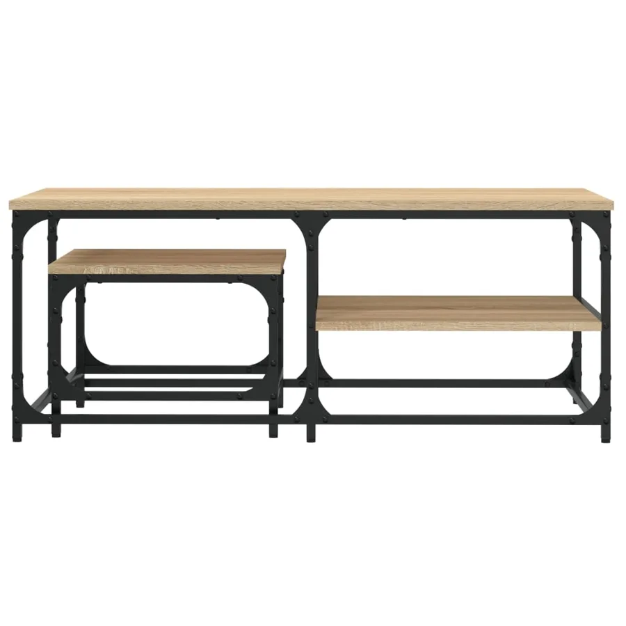 Tables basses gigognes 2 pcs chêne sonoma bois d'ingénierie - 4