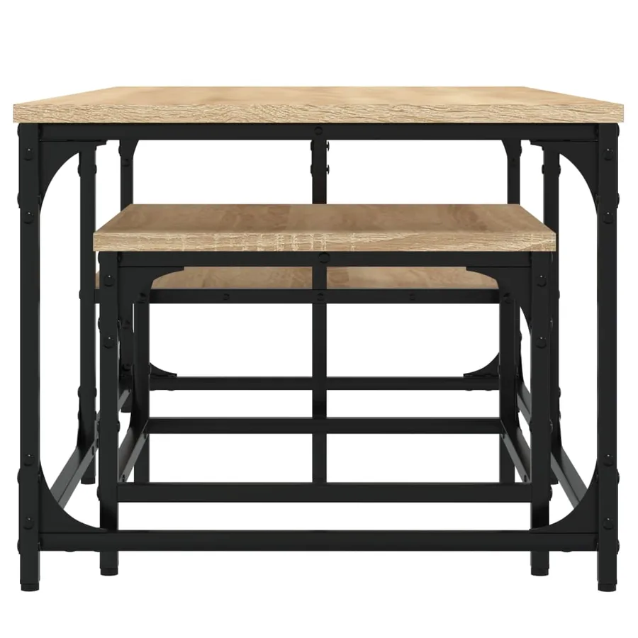 Tables basses gigognes 2 pcs chêne sonoma bois d'ingénierie - 5