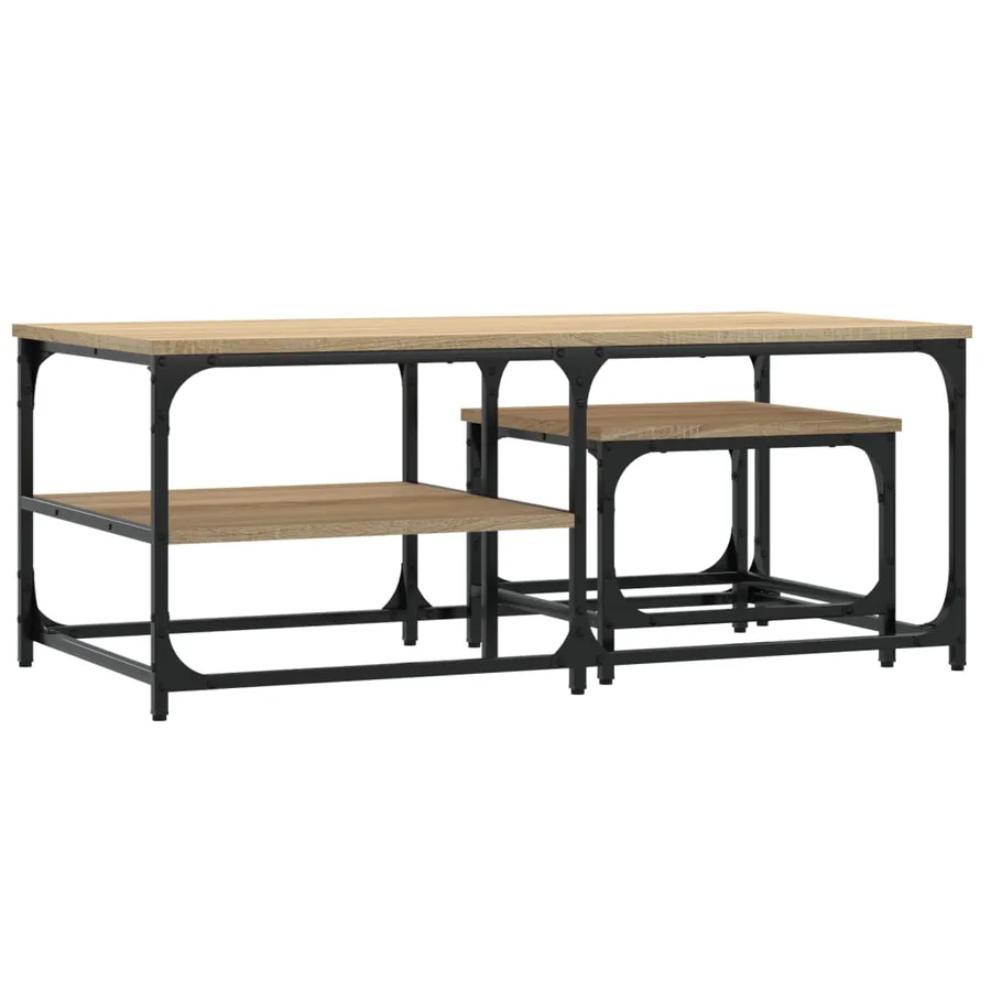 Tables basses gigognes 2 pcs chêne sonoma bois d'ingénierie - 6