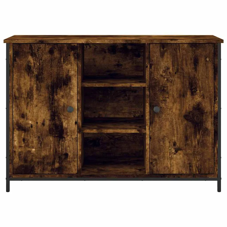 Buffet chêne fumé 100x35x70 cm bois d'ingénierie - 6