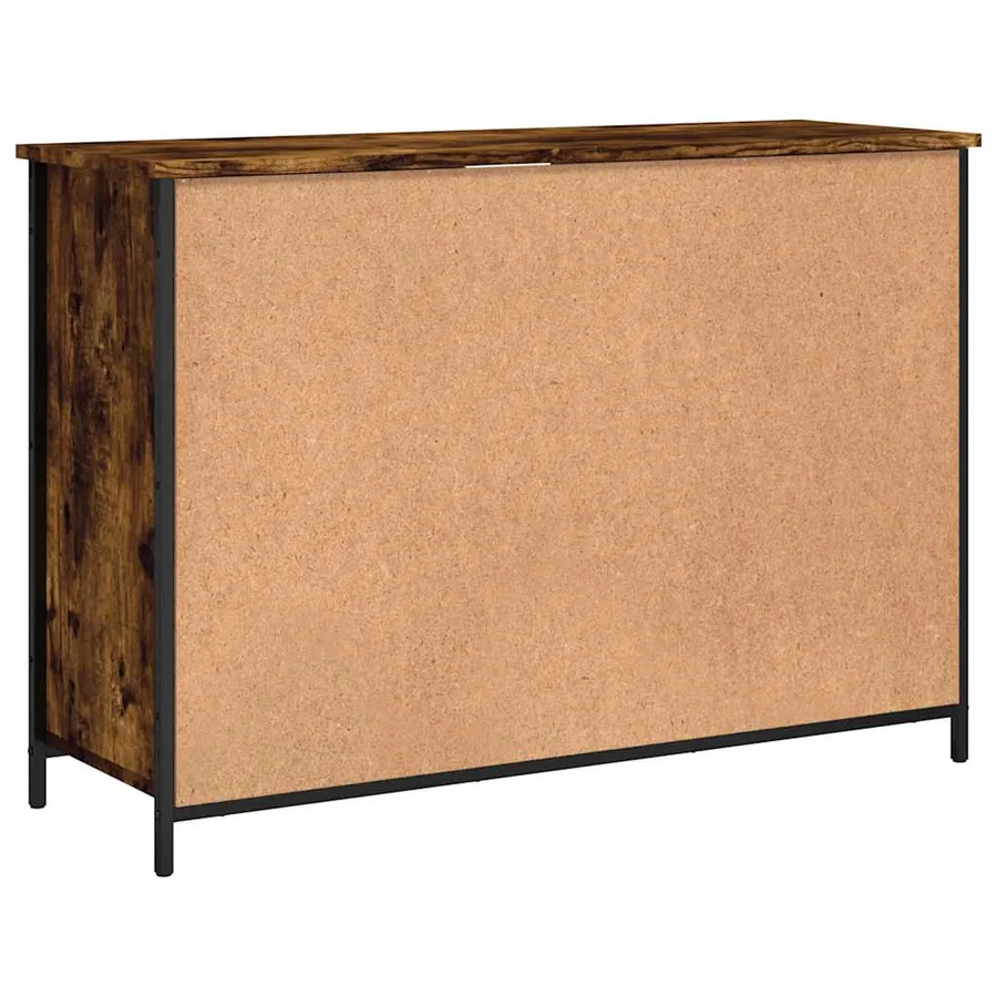 Buffet chêne fumé 100x35x70 cm bois d'ingénierie - 8