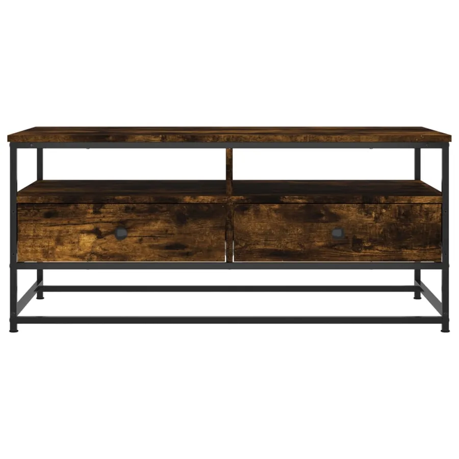 Table basse chêne fumé 100x51x45 cm bois d'ingénierie - 4