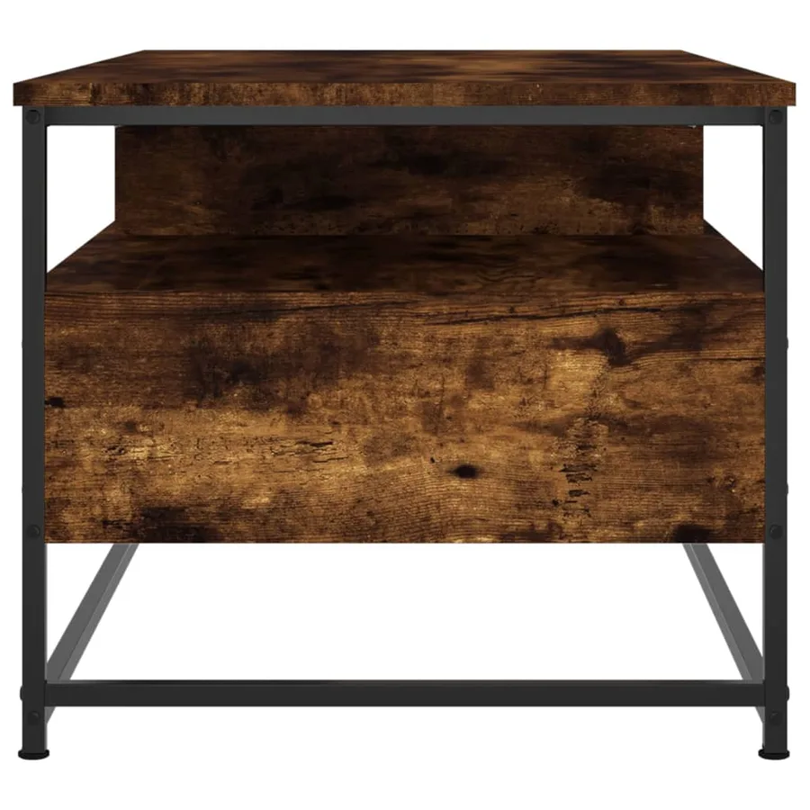 Table basse chêne fumé 100x51x45 cm bois d'ingénierie - 6