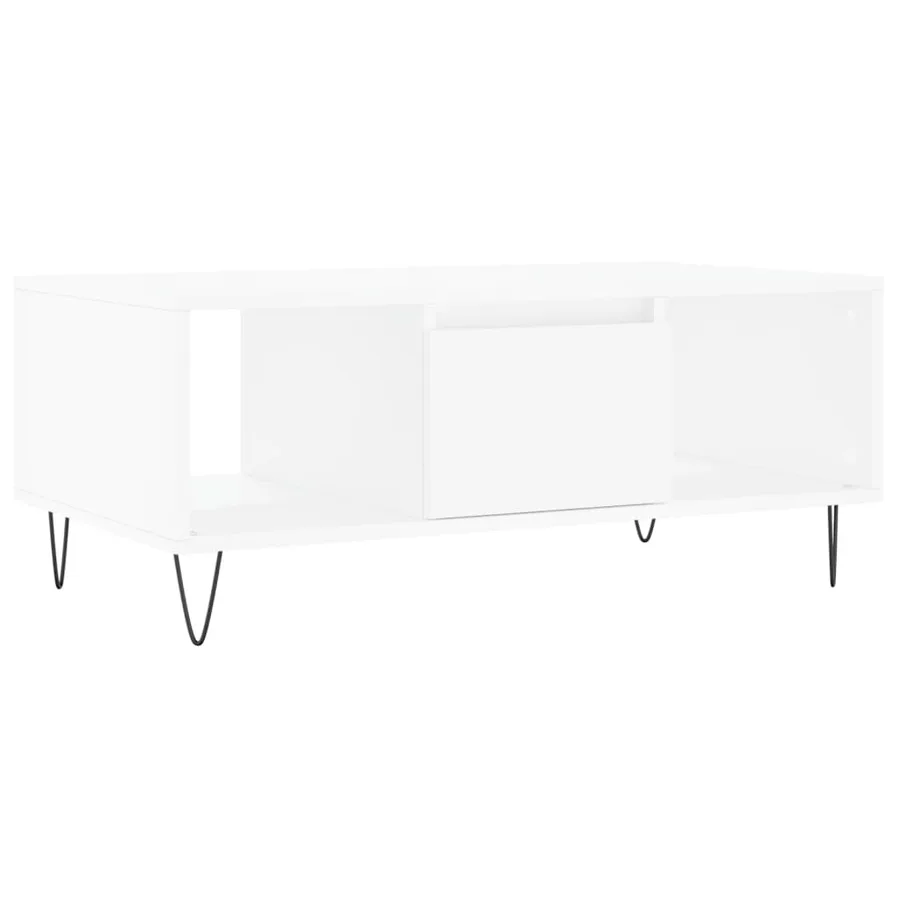 Table basse Blanc 90x50x36,5 cm Bois d'ingénierie - 2
