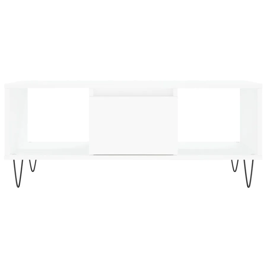 Table basse Blanc 90x50x36,5 cm Bois d'ingénierie - 5