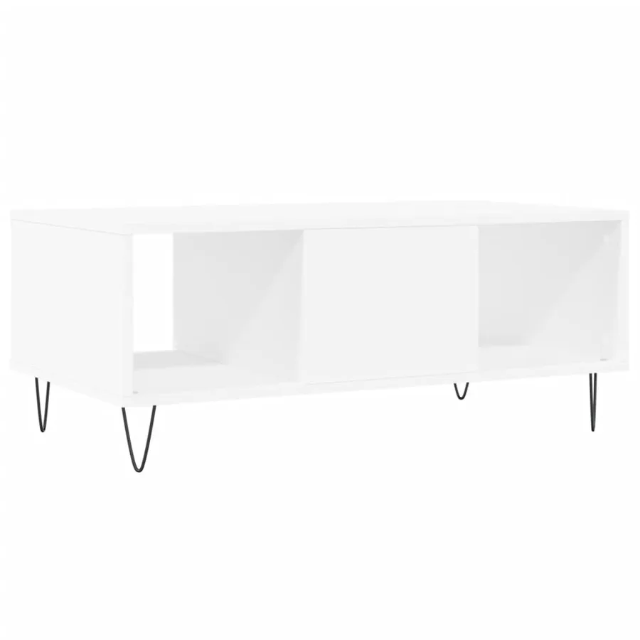 Table basse Blanc 90x50x36,5 cm Bois d'ingénierie - 8