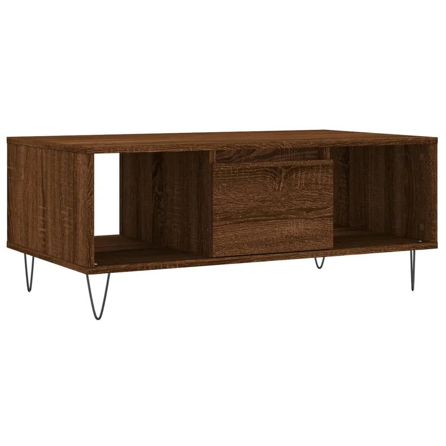 Table basse Chêne marron 90x50x36,5 cm Bois d'ingénierie - 2