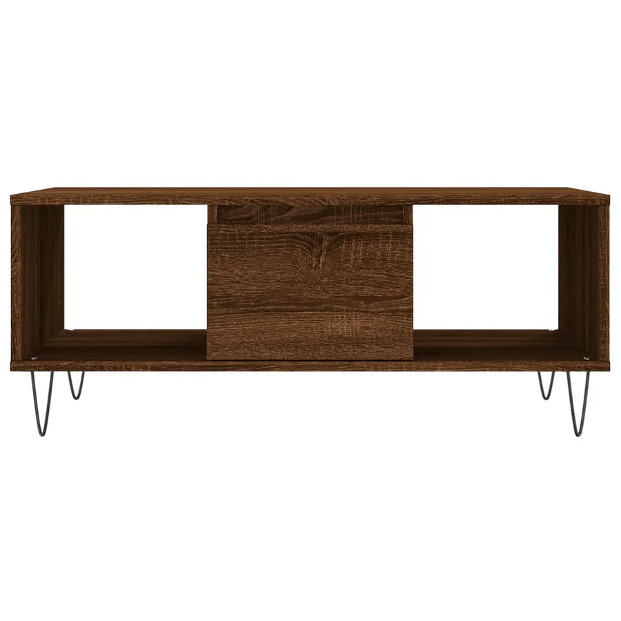 Table basse Chêne marron 90x50x36,5 cm Bois d'ingénierie - 5