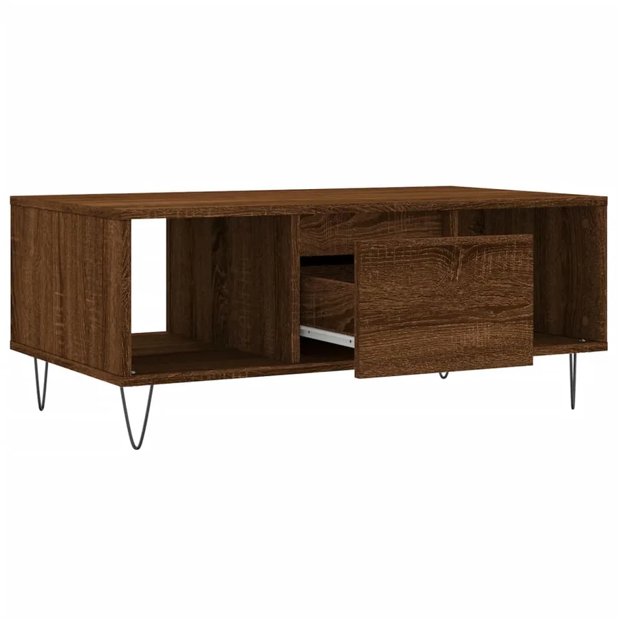 Table basse Chêne marron 90x50x36,5 cm Bois d'ingénierie - 6