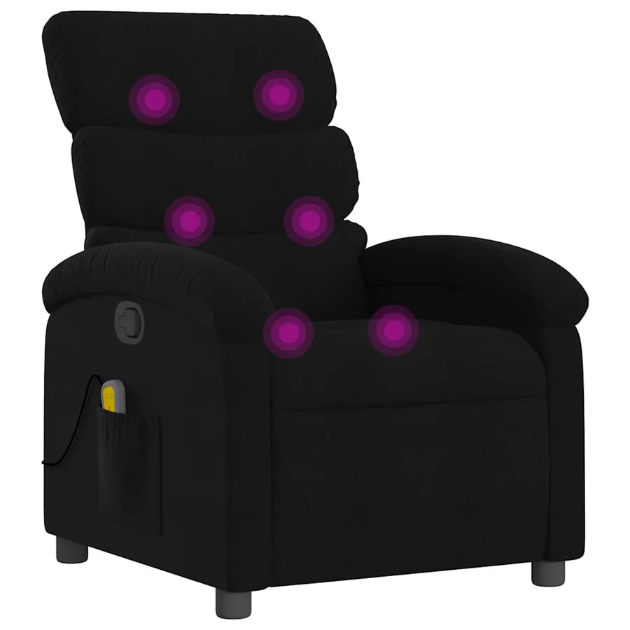 Fauteuil de massage inclinable Noir Tissu - 2