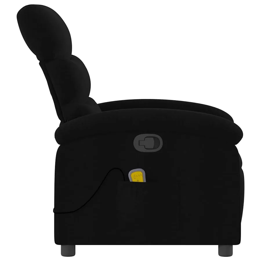 Fauteuil de massage inclinable Noir Tissu - 6