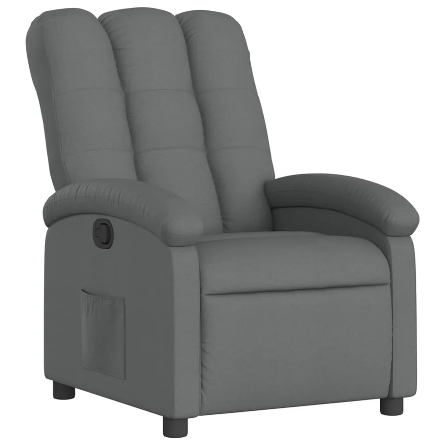 Fauteuil inclinable en tissu gris foncé - 2