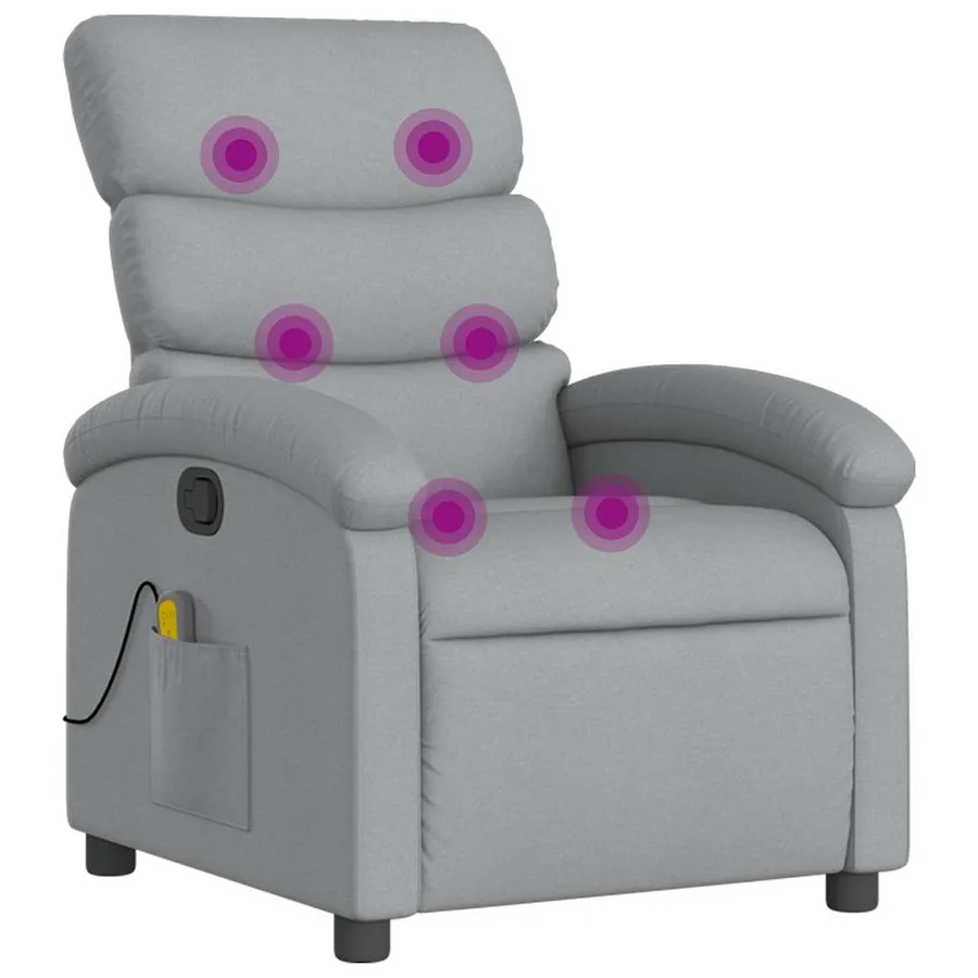 Fauteuil de massage inclinable Gris clair Tissu - 2