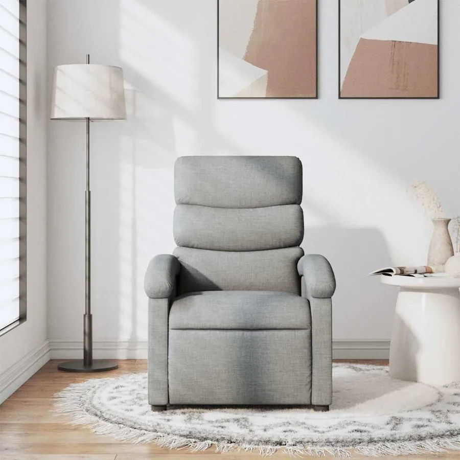 Fauteuil de massage inclinable Gris clair Tissu - 3