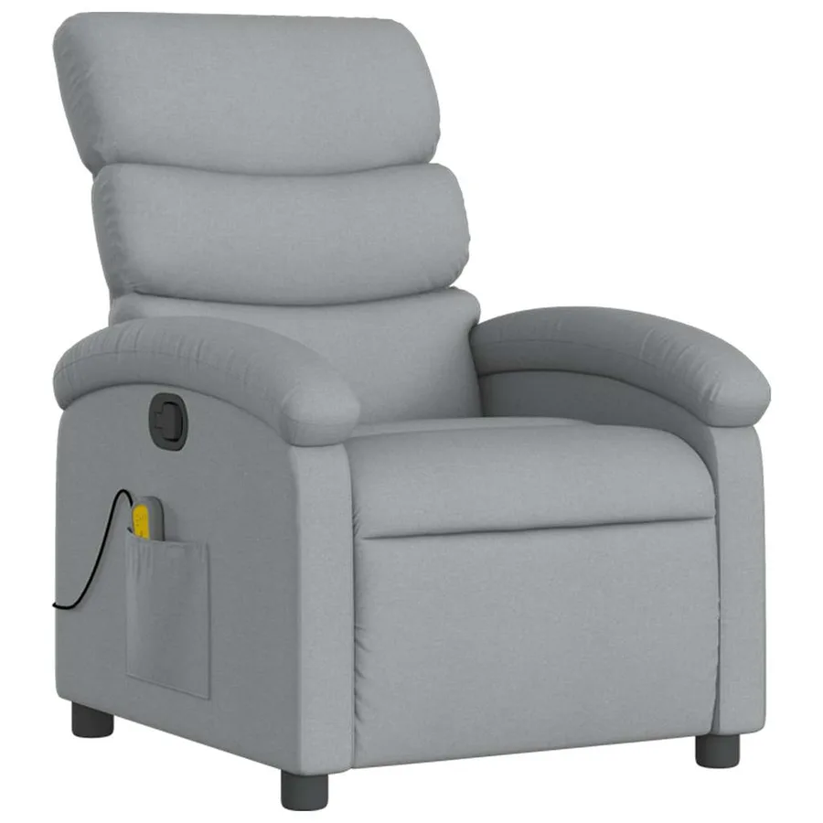 Fauteuil de massage inclinable Gris clair Tissu - 4