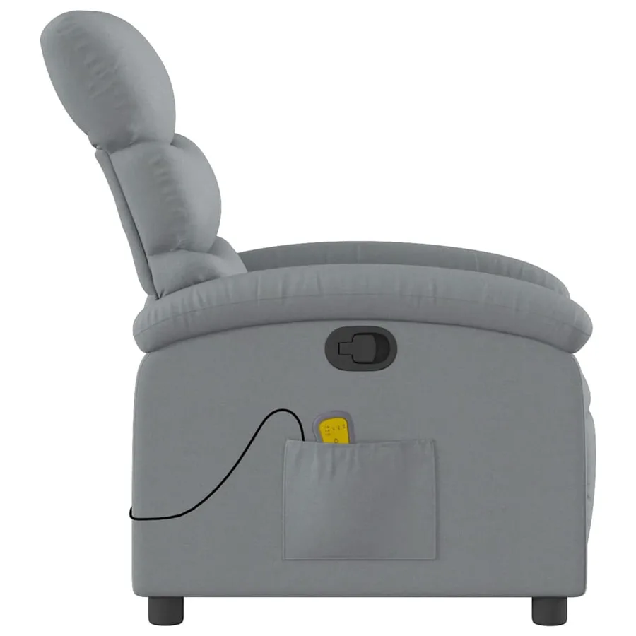 Fauteuil de massage inclinable Gris clair Tissu - 6
