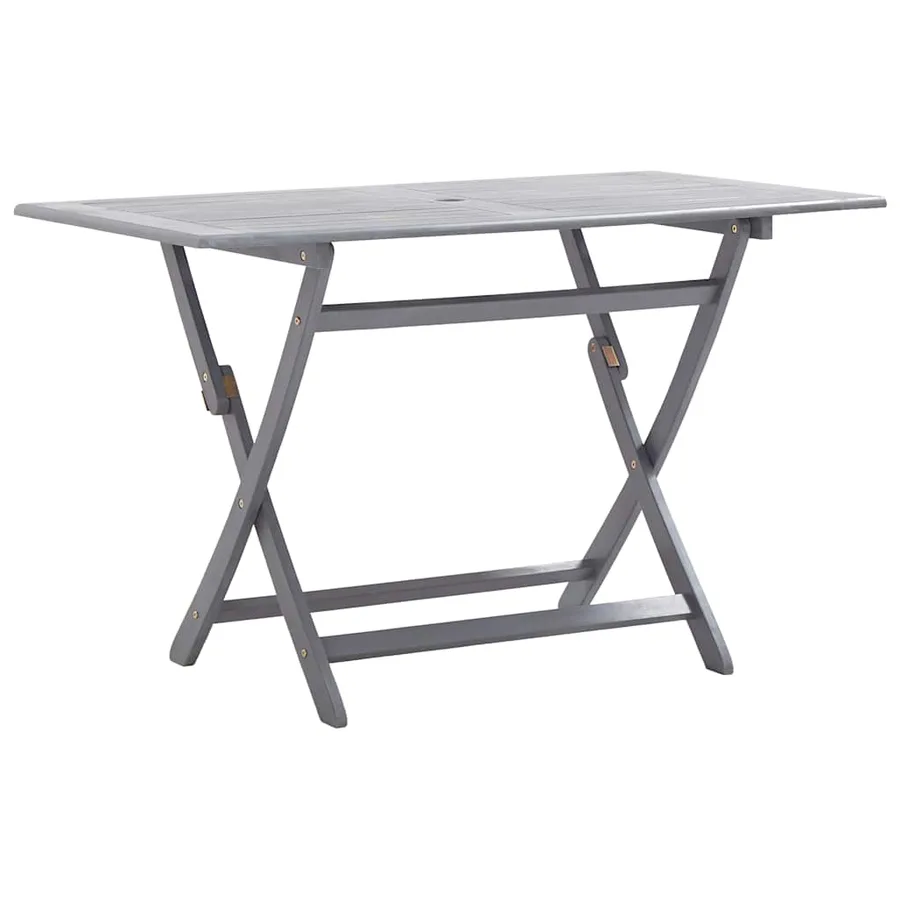 Ensemble à manger de jardin 5 pcs Bois d'acacia massif Gris - 3