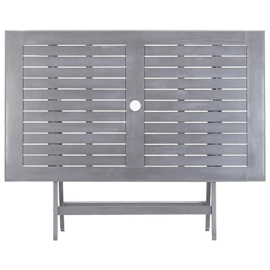 Ensemble à manger de jardin 5 pcs Bois d'acacia massif Gris - 5