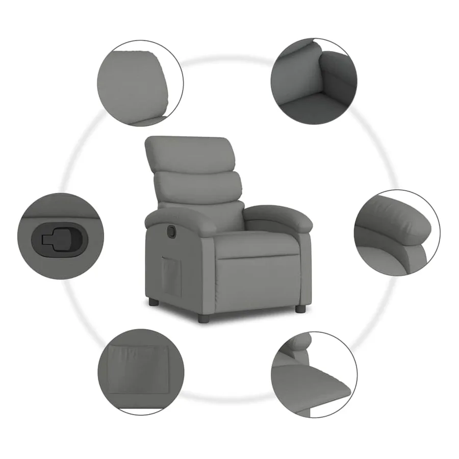 Fauteuil inclinable Gris foncé Tissu - 8