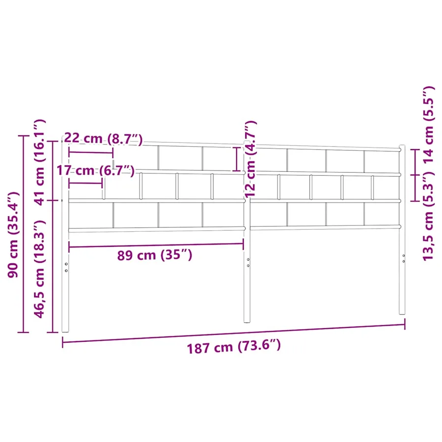 Tête de lit de remplacement métal blanc 180 cm - 8