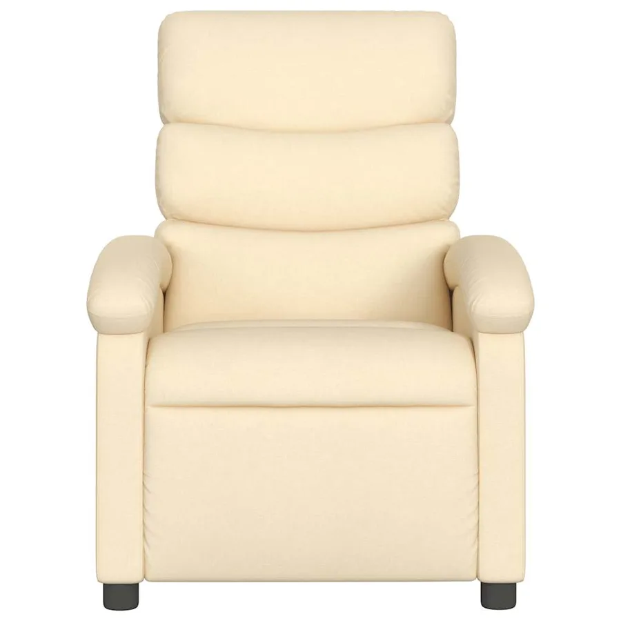 Fauteuil inclinable de massage crème tissu - 4