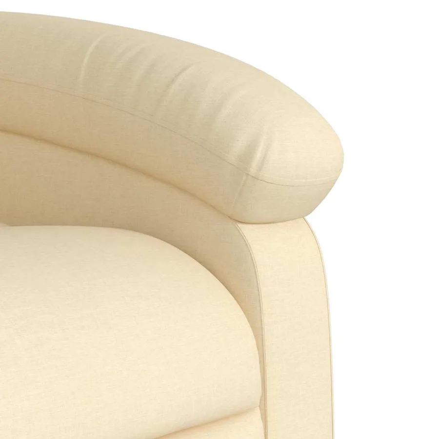 Fauteuil inclinable de massage crème tissu - 9