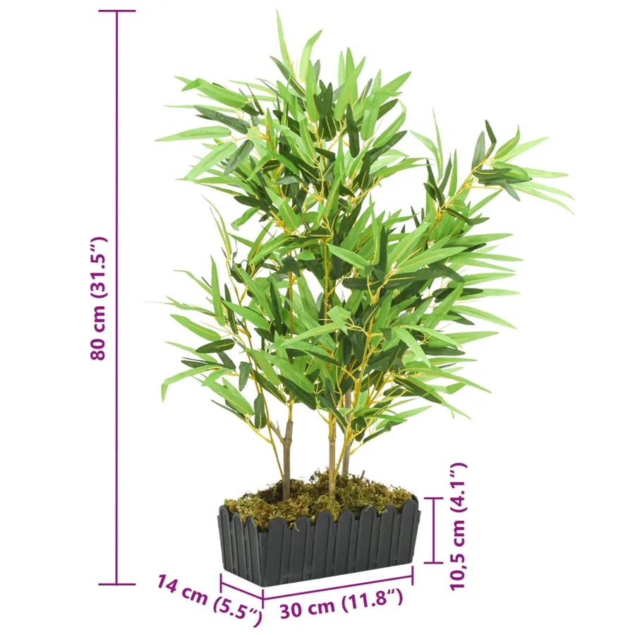 Bambou artificiel 500 feuilles 80 cm vert - 5