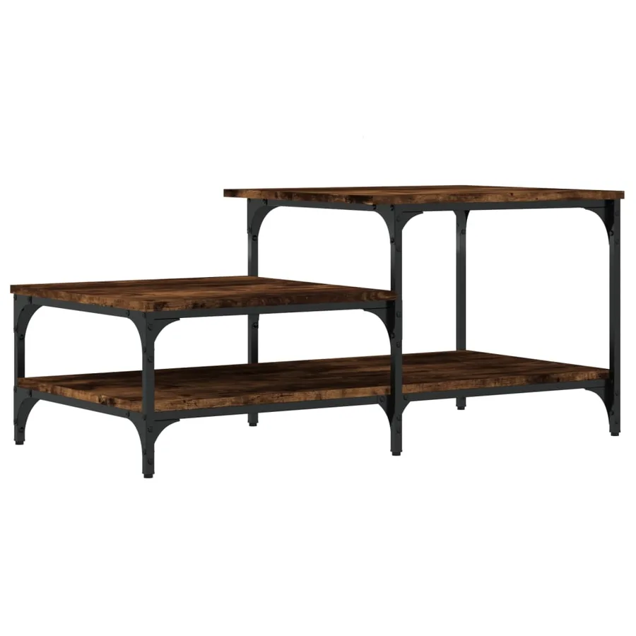 Table basse chêne fumé 100x50,5x45 cm bois d'ingénierie - 2