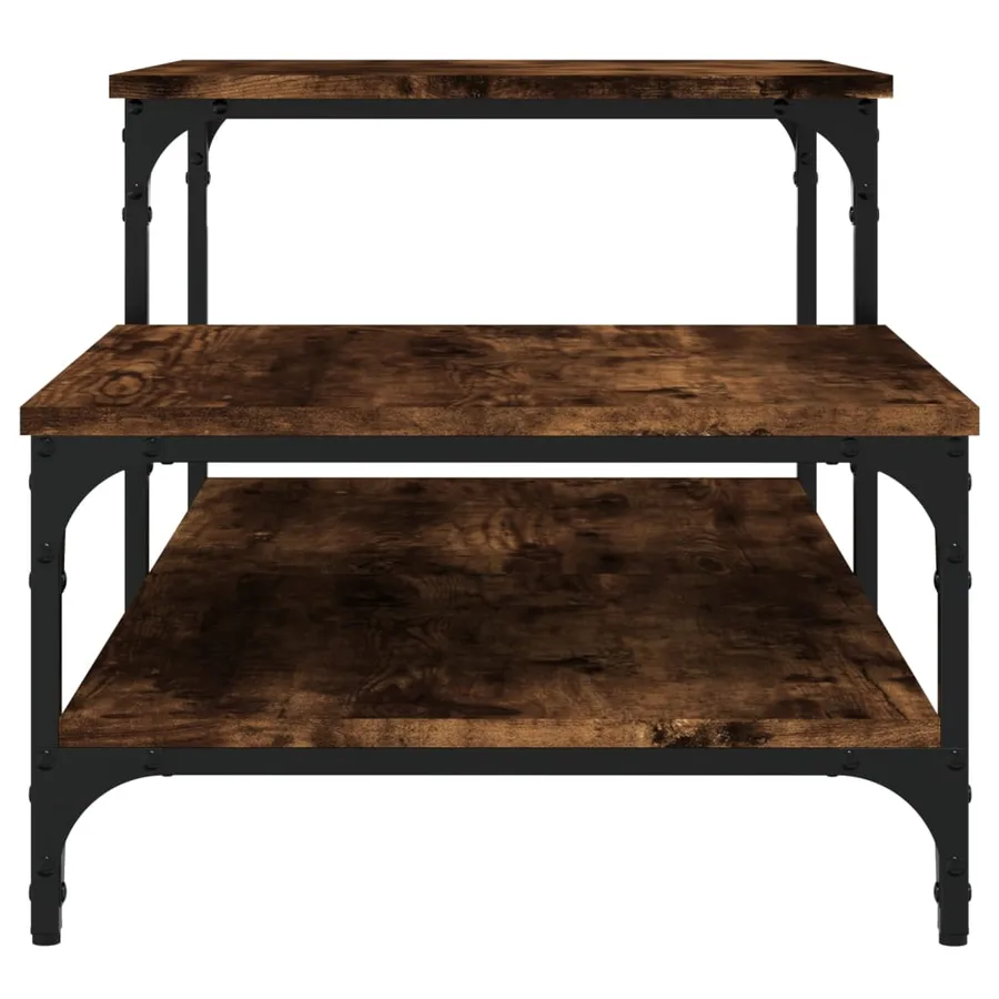Table basse chêne fumé 100x50,5x45 cm bois d'ingénierie - 5