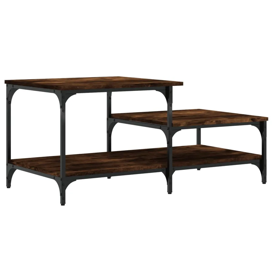 Table basse chêne fumé 100x50,5x45 cm bois d'ingénierie - 6