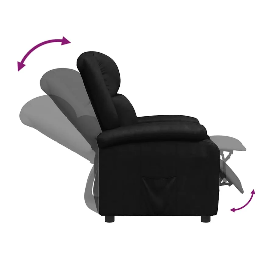 Fauteuil inclinable Noir Similicuir - 6