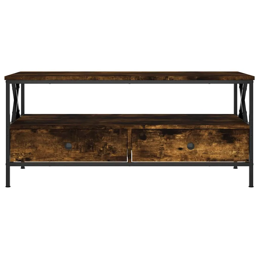 Table basse chêne fumé 100x51x45 cm bois d'ingénierie - 6