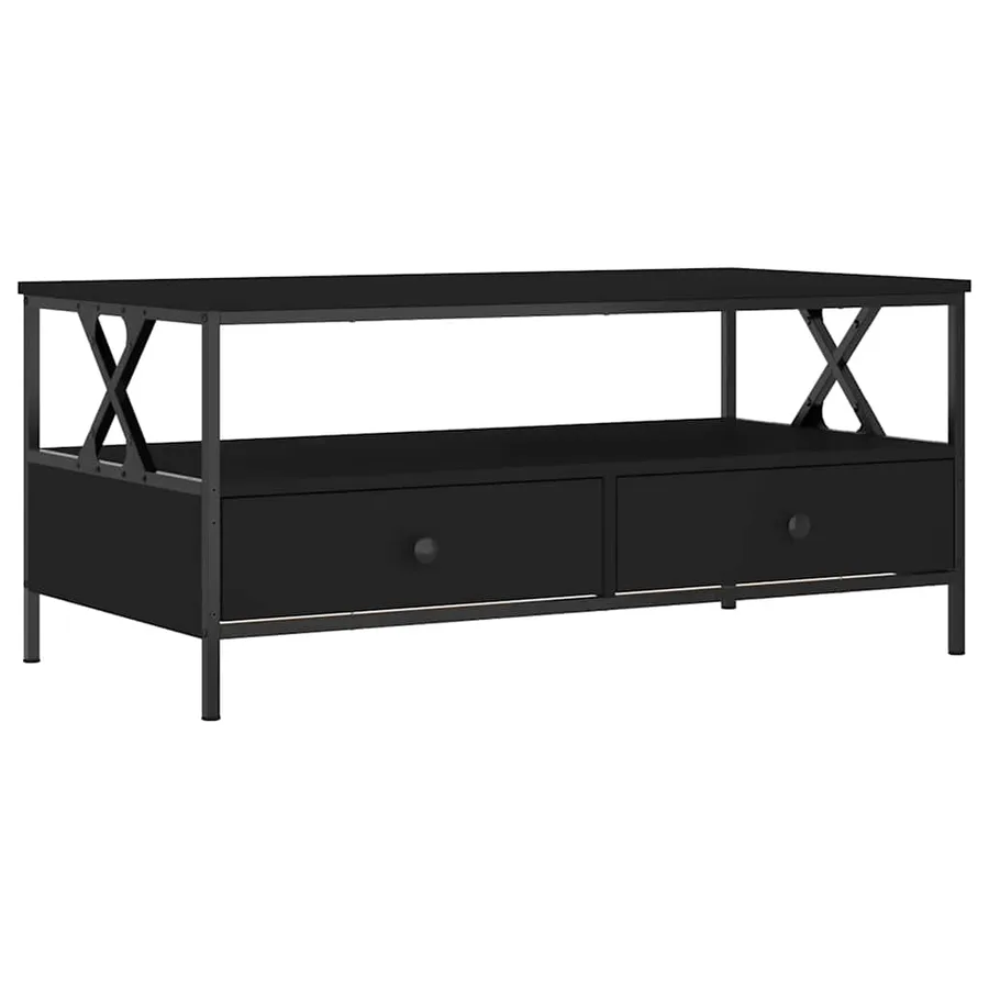 Table basse noir 100x51x45 cm bois d'ingénierie - 2