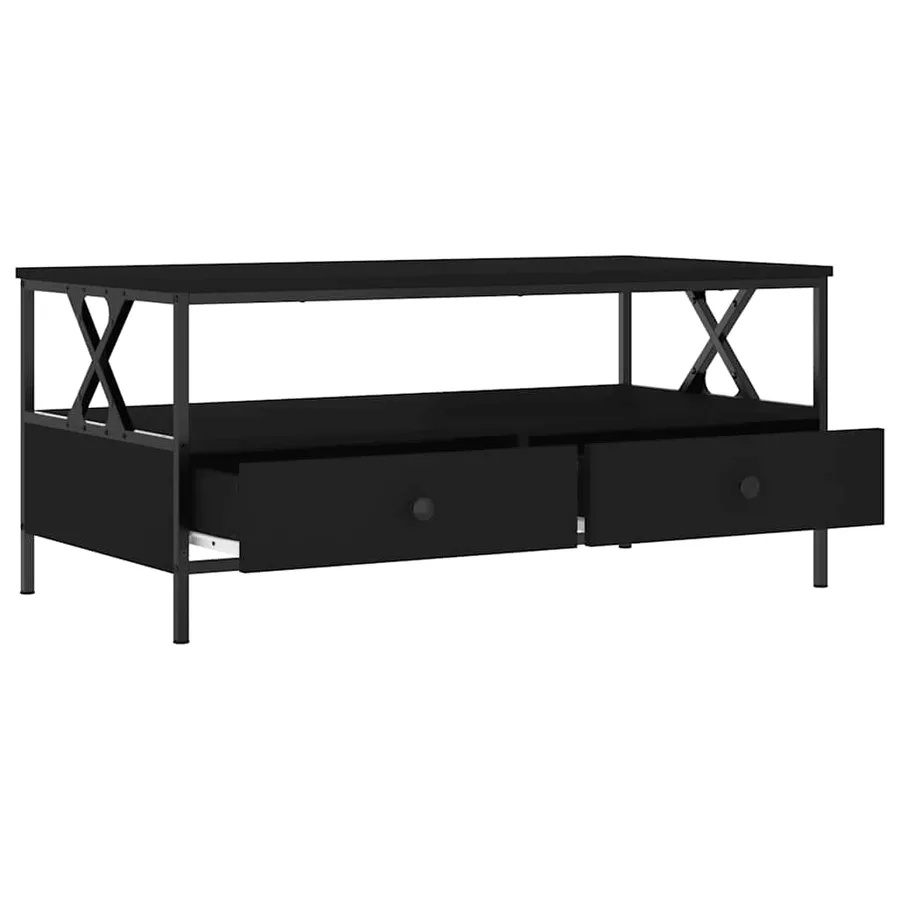 Table basse noir 100x51x45 cm bois d'ingénierie - 5