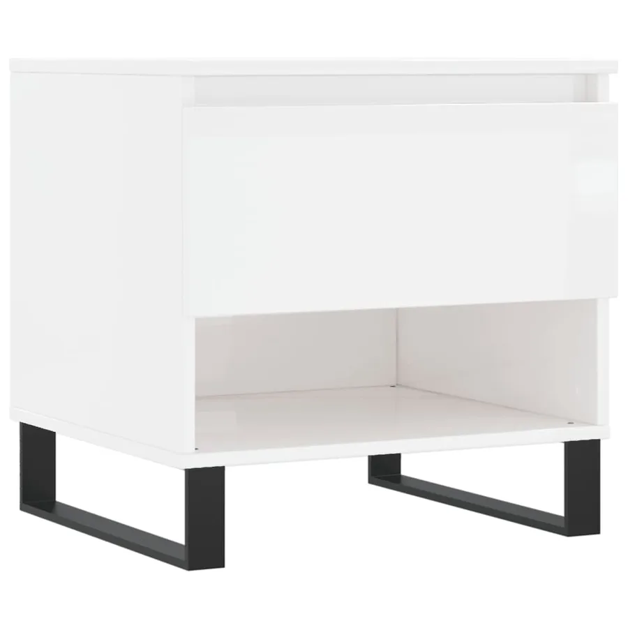 Tables basses 2 pcs blanc brillant 50x46x50cm bois d'ingénierie - 5