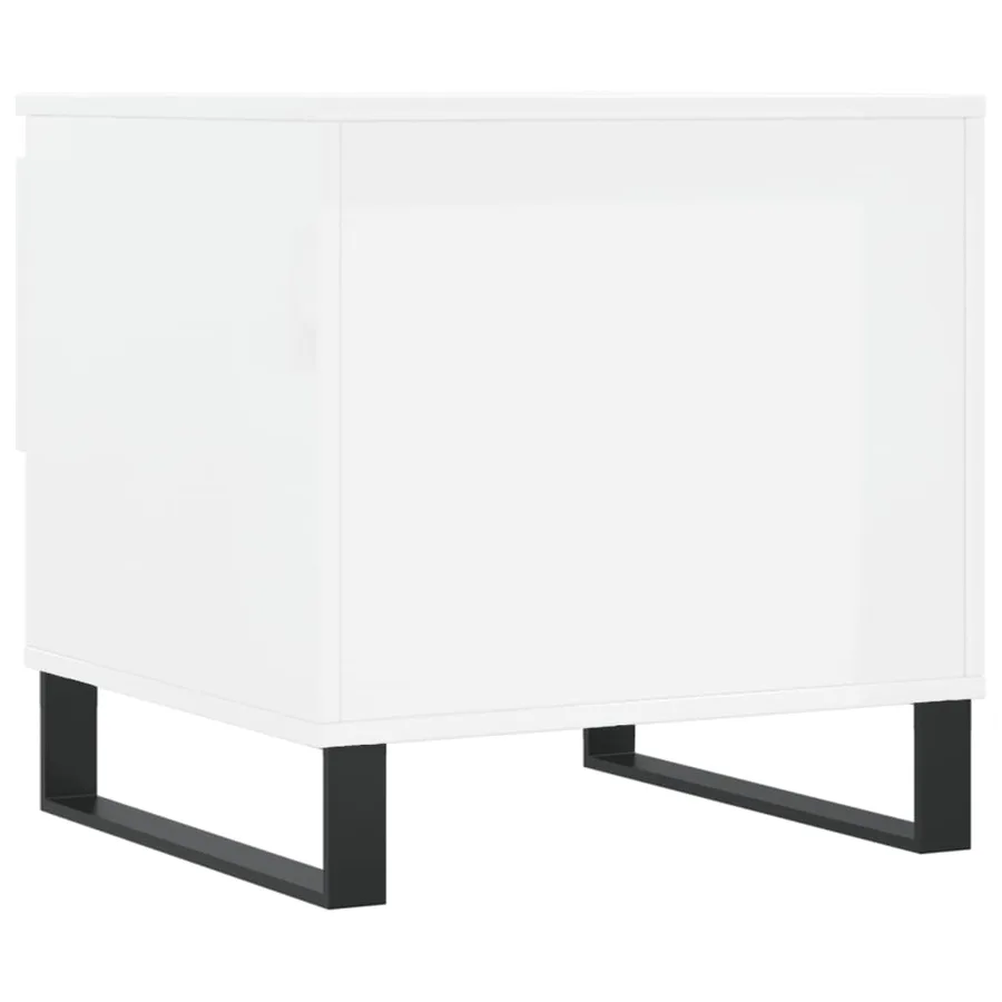 Tables basses 2 pcs blanc brillant 50x46x50cm bois d'ingénierie - 9