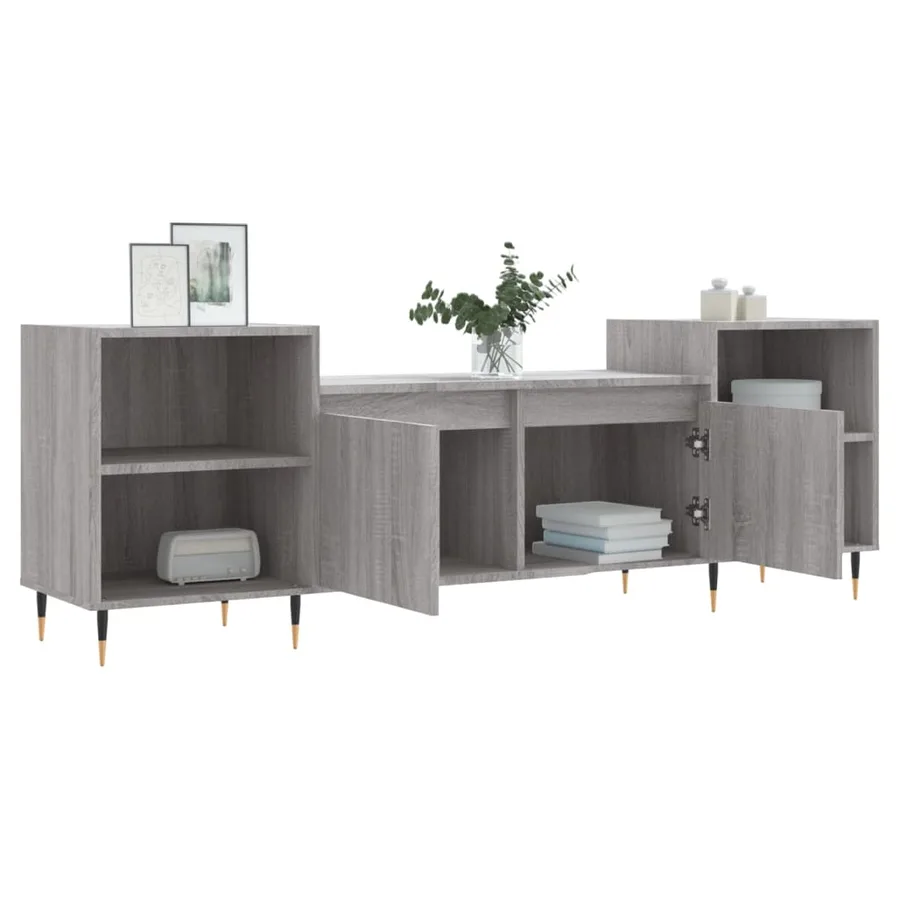 Meuble TV Sonoma gris 160x35x55 cm Bois d'ingénierie - 4