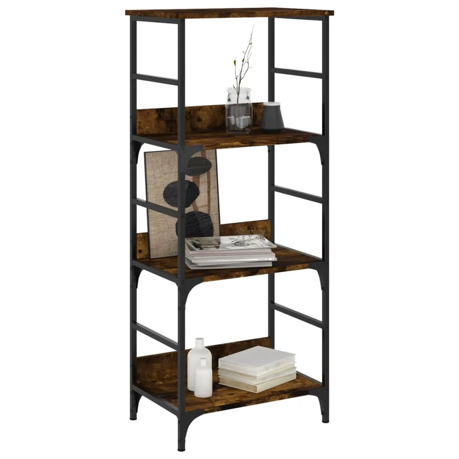 Bibliothèque chêne fumé 50x33x117,5 cm bois d'ingénierie - 3