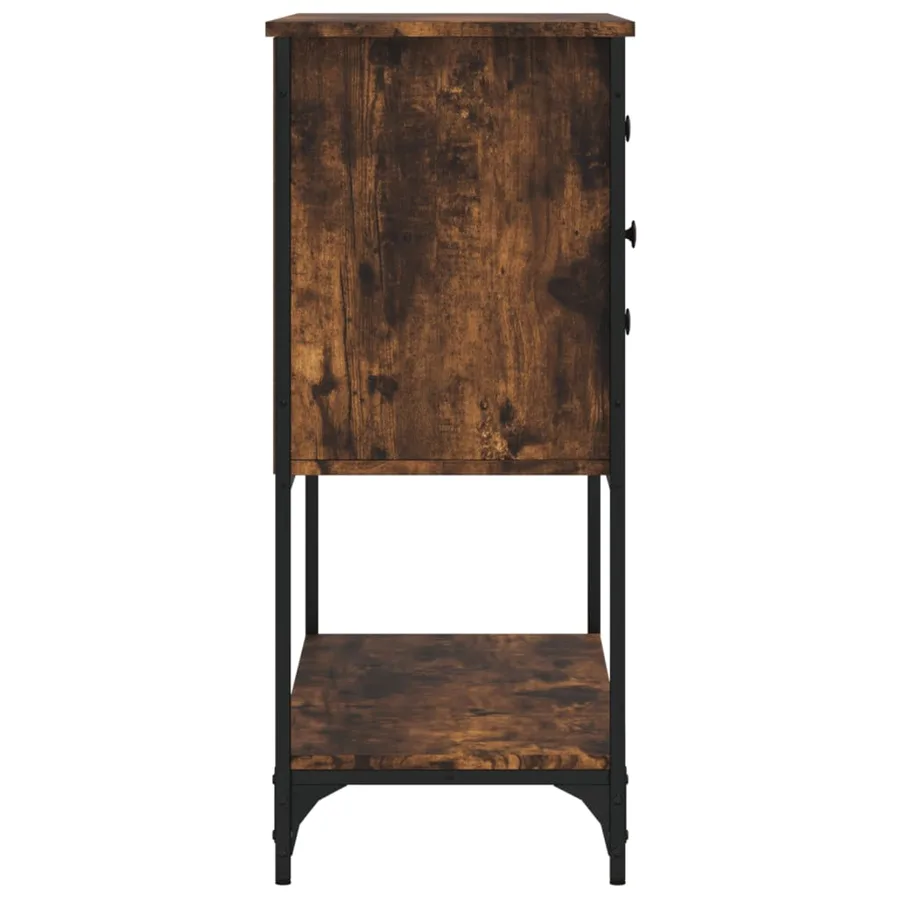Buffet chêne fumé 100x36x85 cm bois d'ingénierie - 7