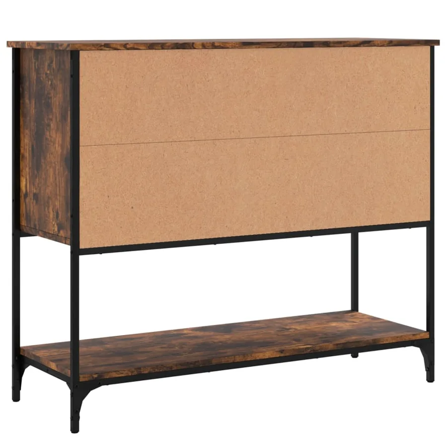 Buffet chêne fumé 100x36x85 cm bois d'ingénierie - 8