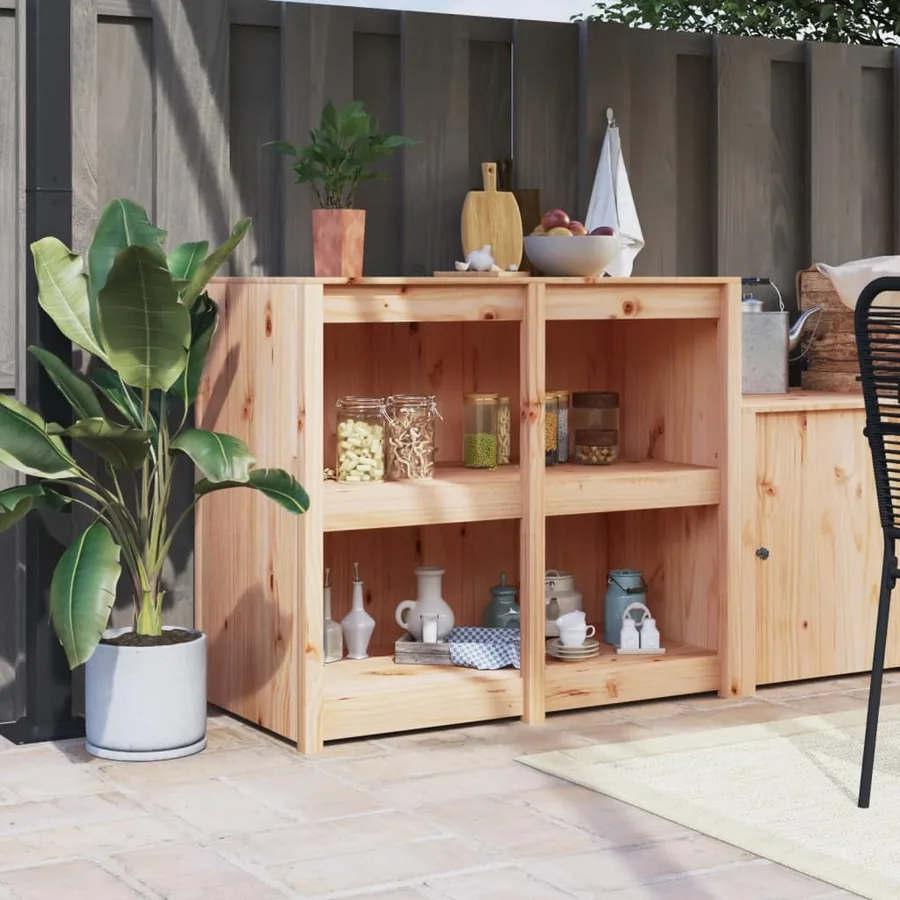 Armoire de cuisine d'extérieur MEPPEL 106x55x92 cm bois de pin massif