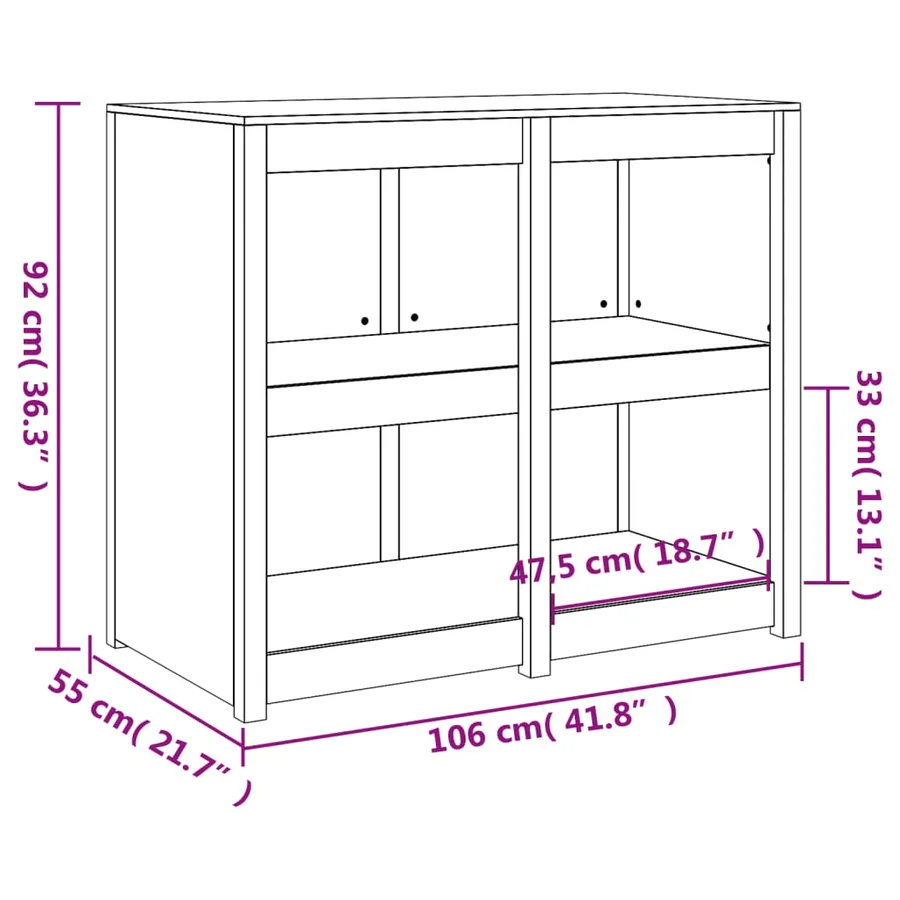 Armoire de cuisine d'extérieur MEPPEL 106x55x92 cm bois de pin massif - 9