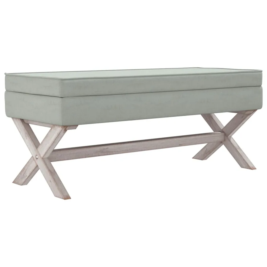 Tabouret de rangement Gris clair 110x45x49 cm Velours - 2