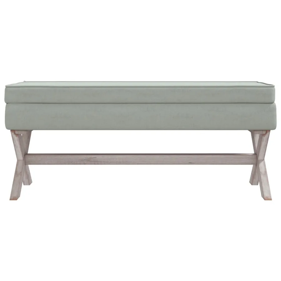 Tabouret de rangement Gris clair 110x45x49 cm Velours - 3