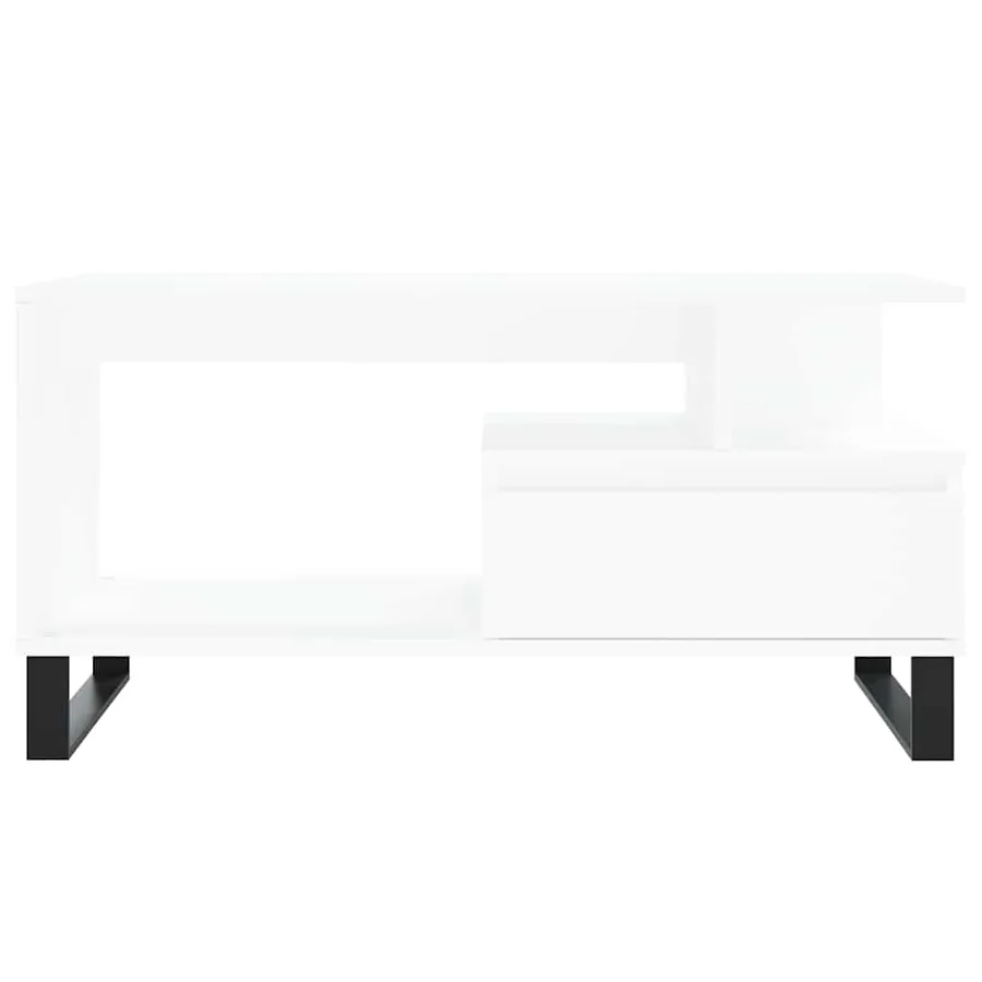 Table basse Blanc 90x49x45 cm Bois d'ingénierie - 5