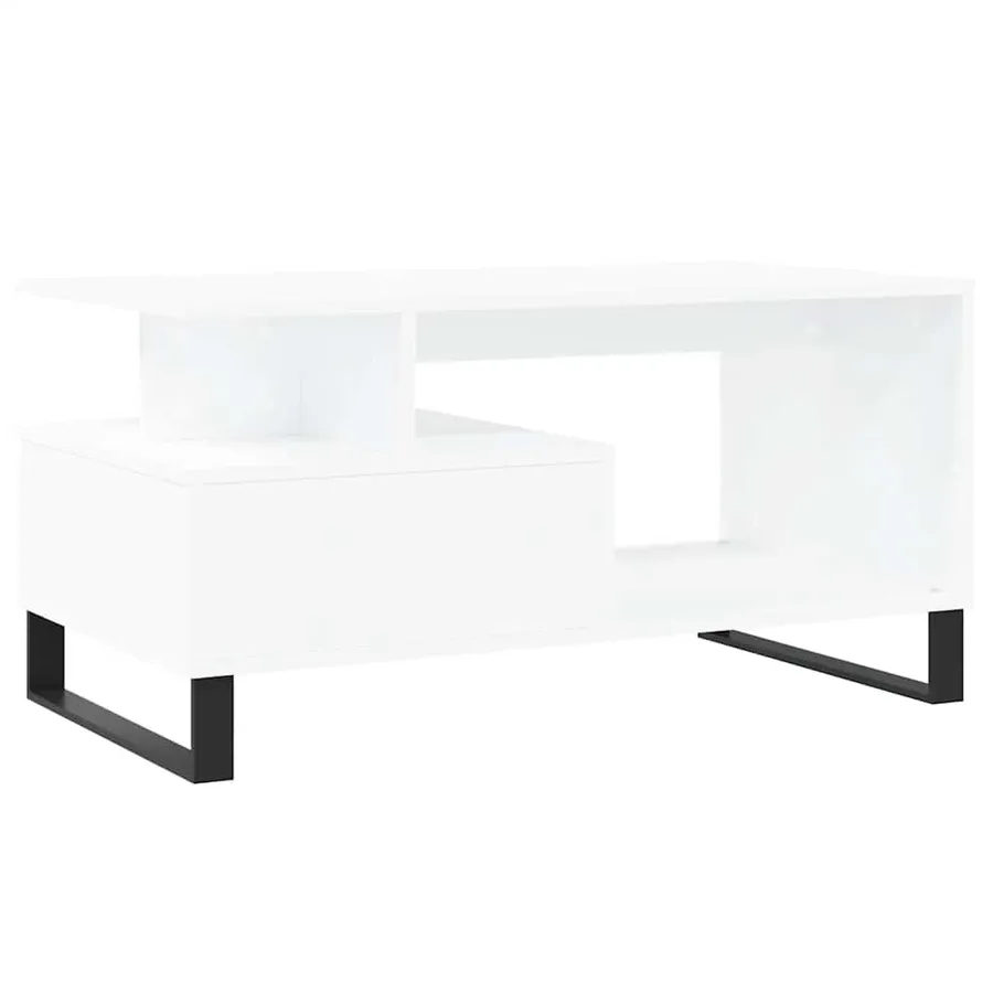Table basse Blanc 90x49x45 cm Bois d'ingénierie - 8